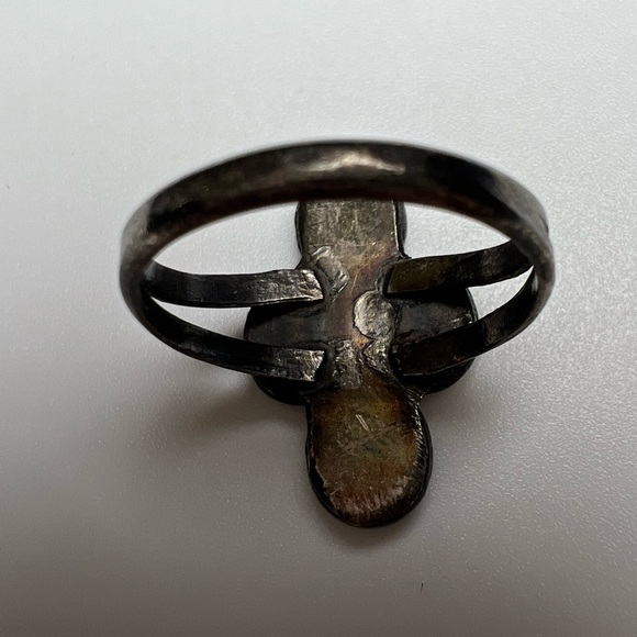 Old Pawn Turquoise Sterling Silver 925 Ring, Size 5.5 - Picture 2 of 2